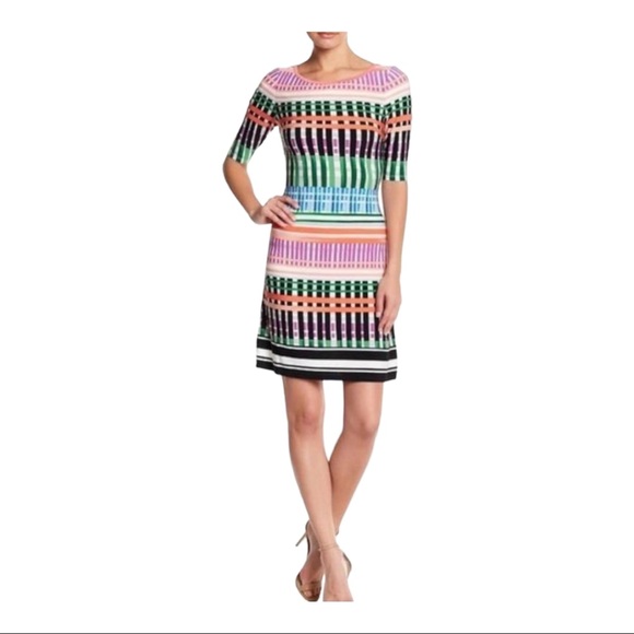 Eliza J Colorful Geometric Print DRESS Women’s 4 - Picture 1 of 8